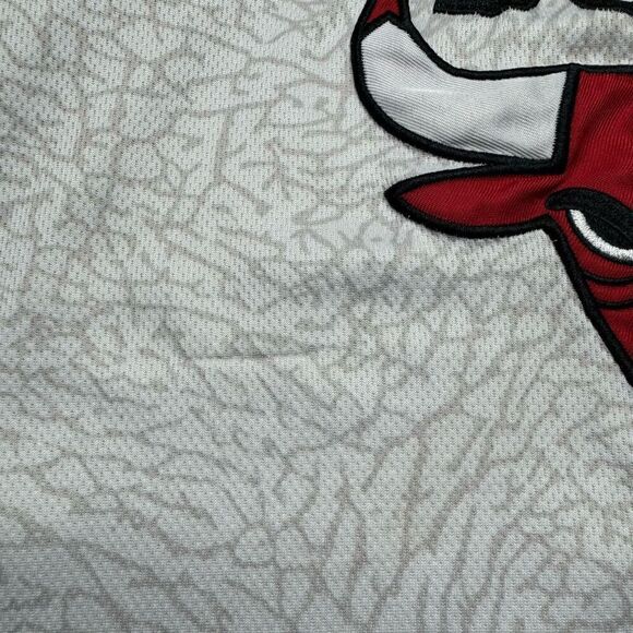 NBA Chicago Bulls Rare Jersey Mens M Green/Red Trim Embroidered Logo Cream - Picture 7 of 13